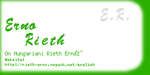 erno rieth business card